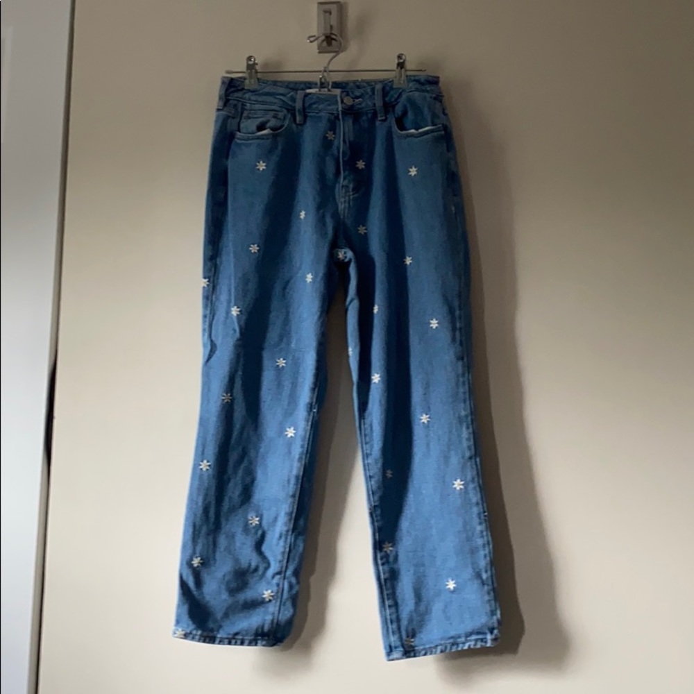 PacSun Floral Embroidered Straight Leg Jeans